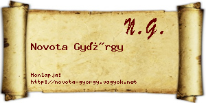 Novota György névjegykártya